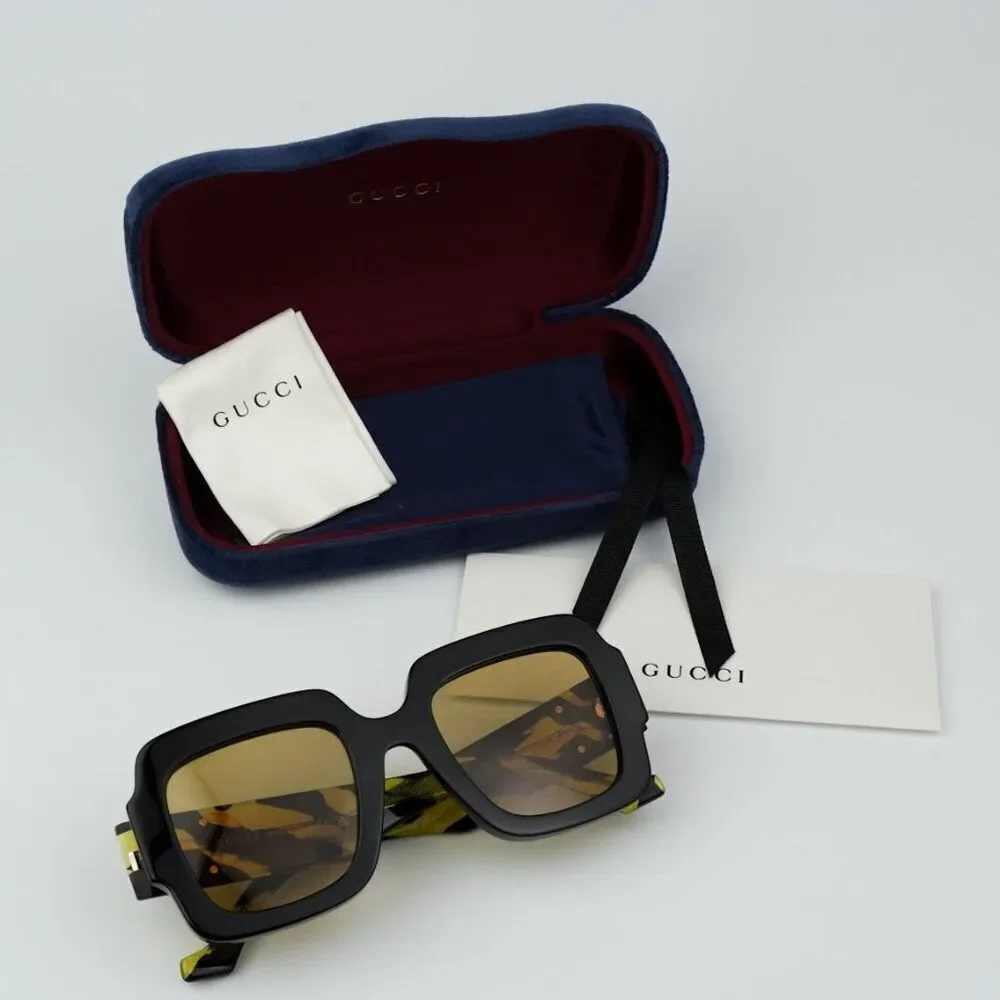 NEW Gucci GG1547S 004 Black Brown Women Square Sunglasses GG 1547S